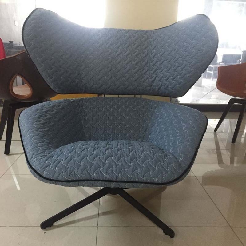 Nordic Design Hotel Lounge Modern Comfortable High Back Fabric Swivel Accent Lounge Chair For Living Room