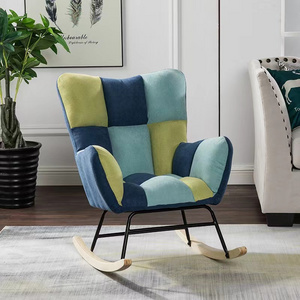 Living room Sofa relax sofa rocking chair rocking sofa Accent Modern Armchair Velvet Nursery Rocker,Wingback Rocking Chairs