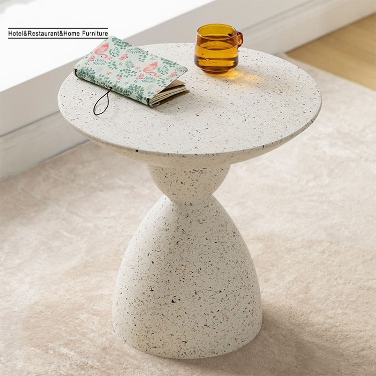 Light Luxury Modern White Stone Cafe Table INS round Marble Nordic Style Dining Use Living Room Sofa Corner Side Table