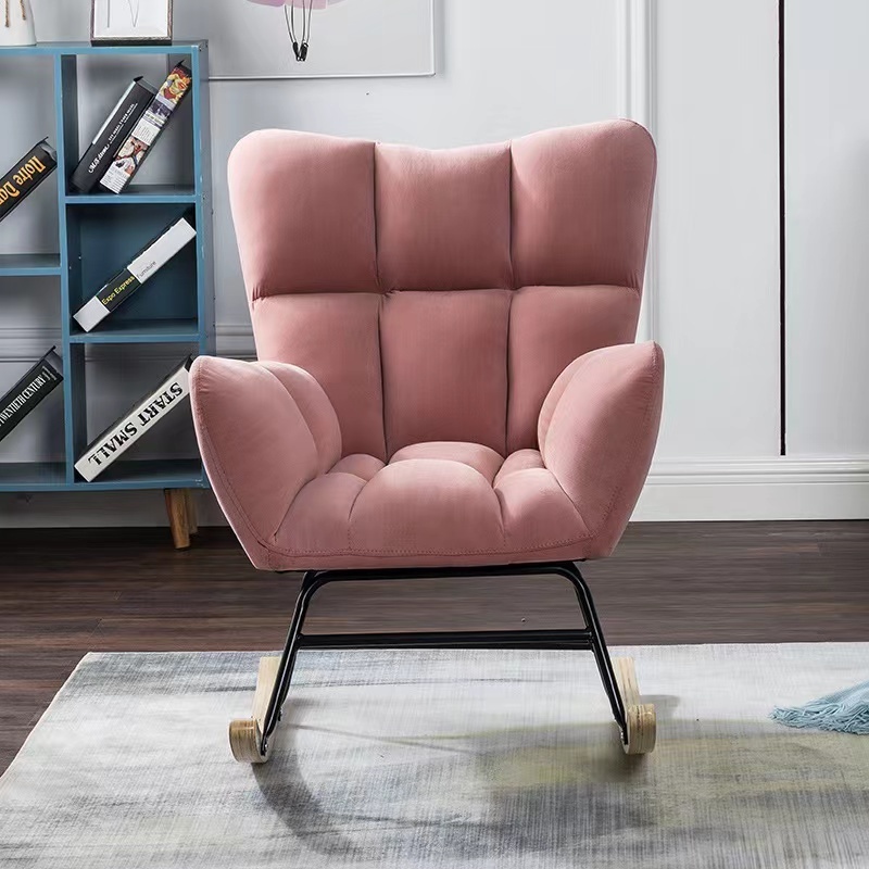 Living room Sofa relax sofa rocking chair rocking sofa Accent Modern Armchair Velvet Nursery Rocker,Wingback Rocking Chairs