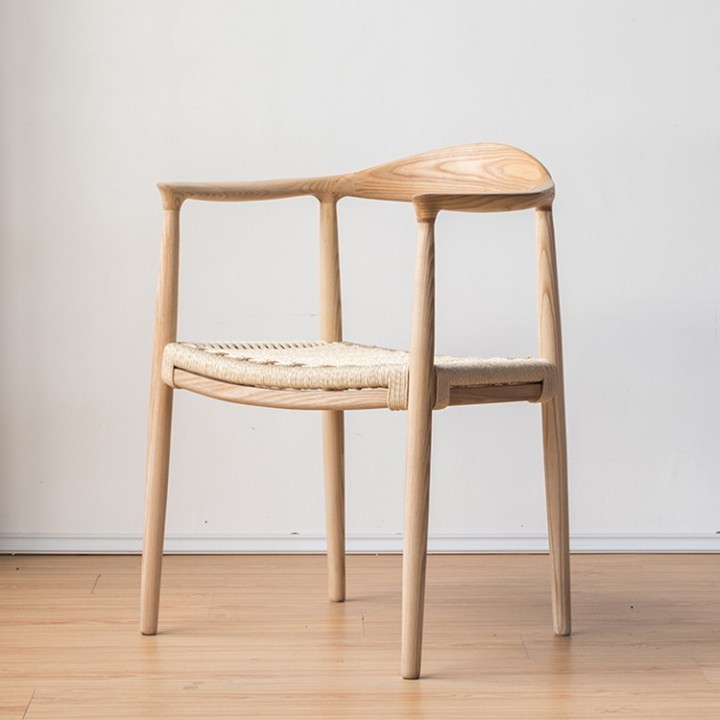 Ash wood wishbone dining chair restaurant solid ash wood hans wegner president chair with braided rope seat