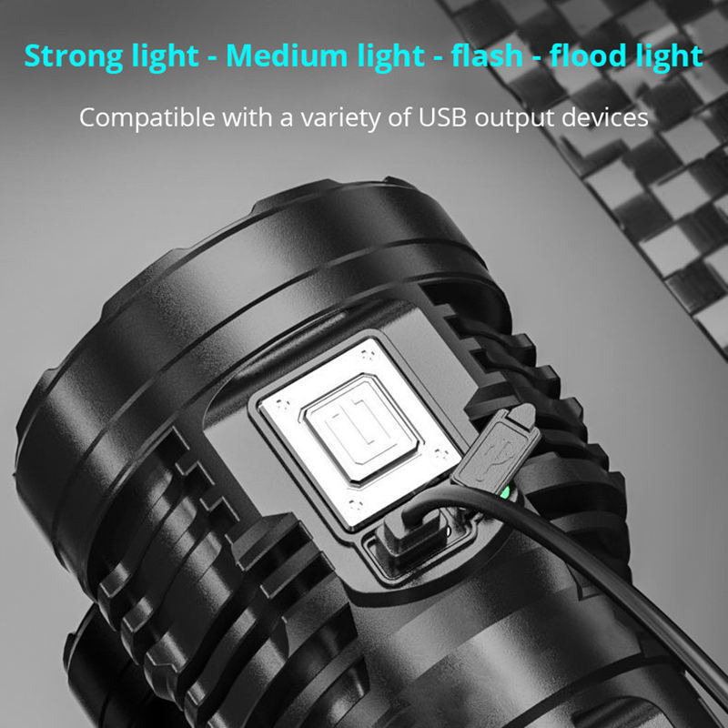 High Power 18650 Super Powerful Flashlight Outdoor Lighting Torch USB Rechargeable Waterproof Lamp Ultra Bright Lantern