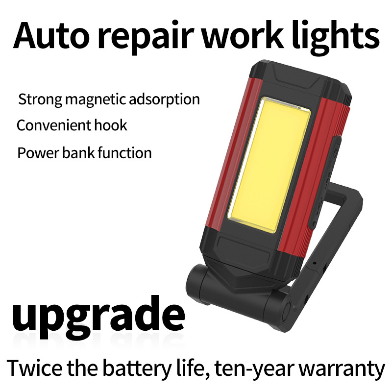 Portable led work light rechargeable hook car work light with strong magnetic