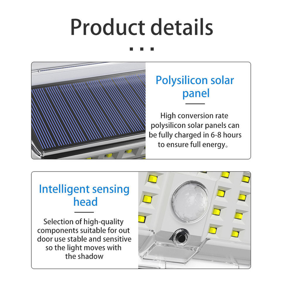 OEM New Solar Garden Light IP65 PC material Waterproof Solar lantern 5.5v charging panel Led Human body sensor light