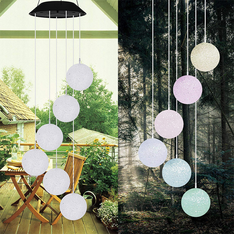 Waterproof Color Ball Christmas Solar String Lights LED Latern Lights Wind Chimes Hanging Led Lanterns for Home Decoration