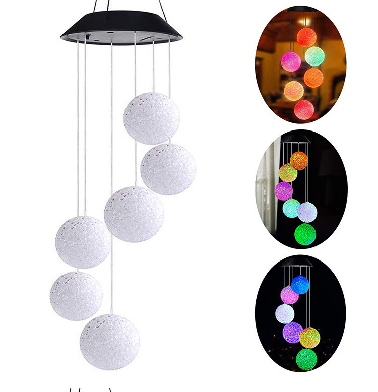 Waterproof Color Ball Christmas Solar String Lights LED Latern Lights Wind Chimes Hanging Led Lanterns for Home Decoration