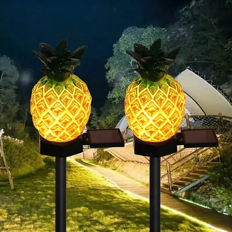 New hot  Garden Lawn Balcony solar ABS decoration cactus Pineapple Light lamp