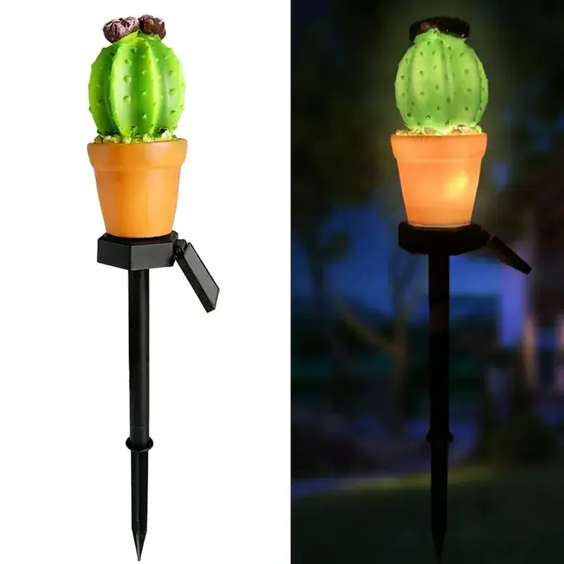 New hot  Garden Lawn Balcony solar ABS decoration cactus Pineapple Light lamp