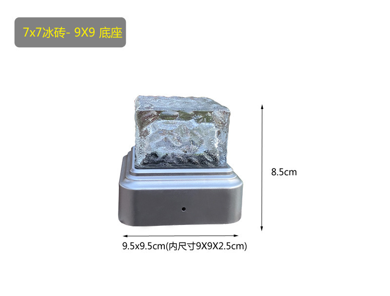 Solar LED Fence Post Cap Garden Light Lamp Solar Crackle Glass Post Light for Decoration