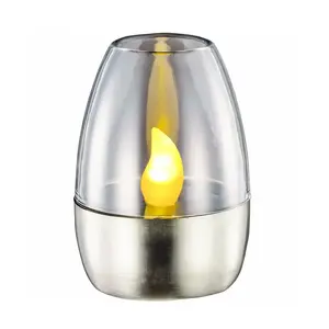 New Outdoor waterproof iron art solar Candle lamp Outdoor Patio LED Stainless Steel Candle Lights Lawn Deck Night Lights