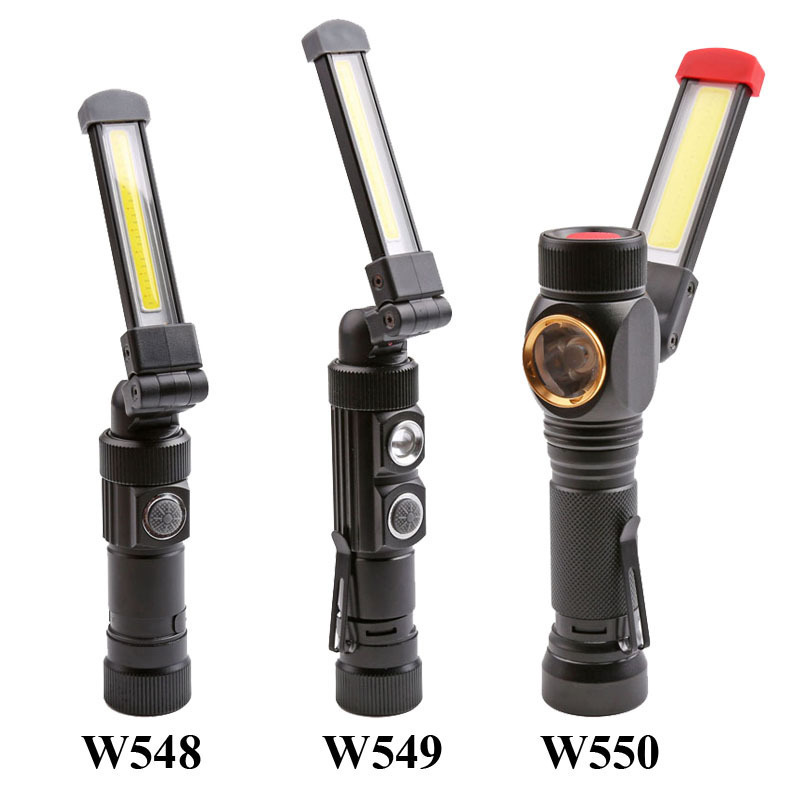 New arrival 360 degree rotation rechargeable work light portable folded flashlight magnetic