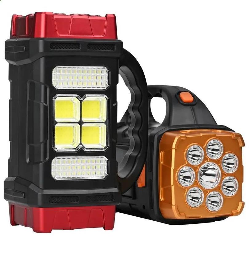 Handheld Marine Spotlight Super Bright Flashlight Solar-powered USB rechargeable Searchlight Portable hand held lantern