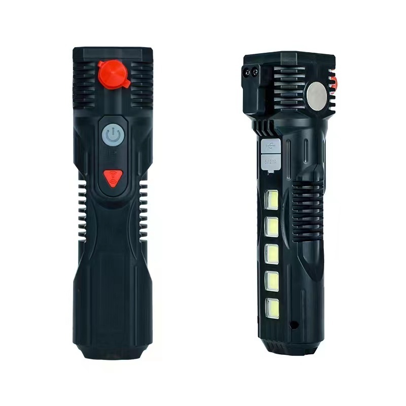 Outdoor Camping Multifunctional Car Safety Hammer Flashlight Emergency Fire Alarm Self-rescue Flashlight