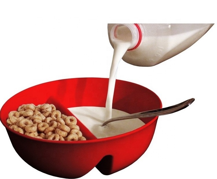 Plastic Crisp Bowl Divided Cereal Milk Mixing Bowl