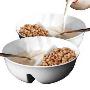 Plastic Crisp Bowl Divided Cereal Milk Mixing Bowl