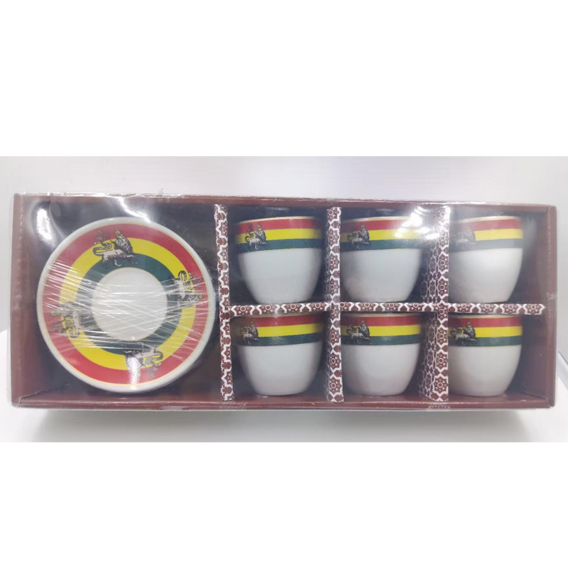 Eritrean Ethiopian Hebasha Oromia Design Fine Porcelain Coffee Rekebot Cup And Saucer Sets