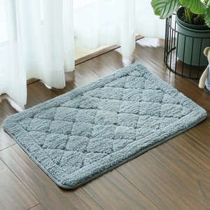 solid colors Geometric living room mat shaggy high water absorbency rug non slip microfiber Jacquard bath mat