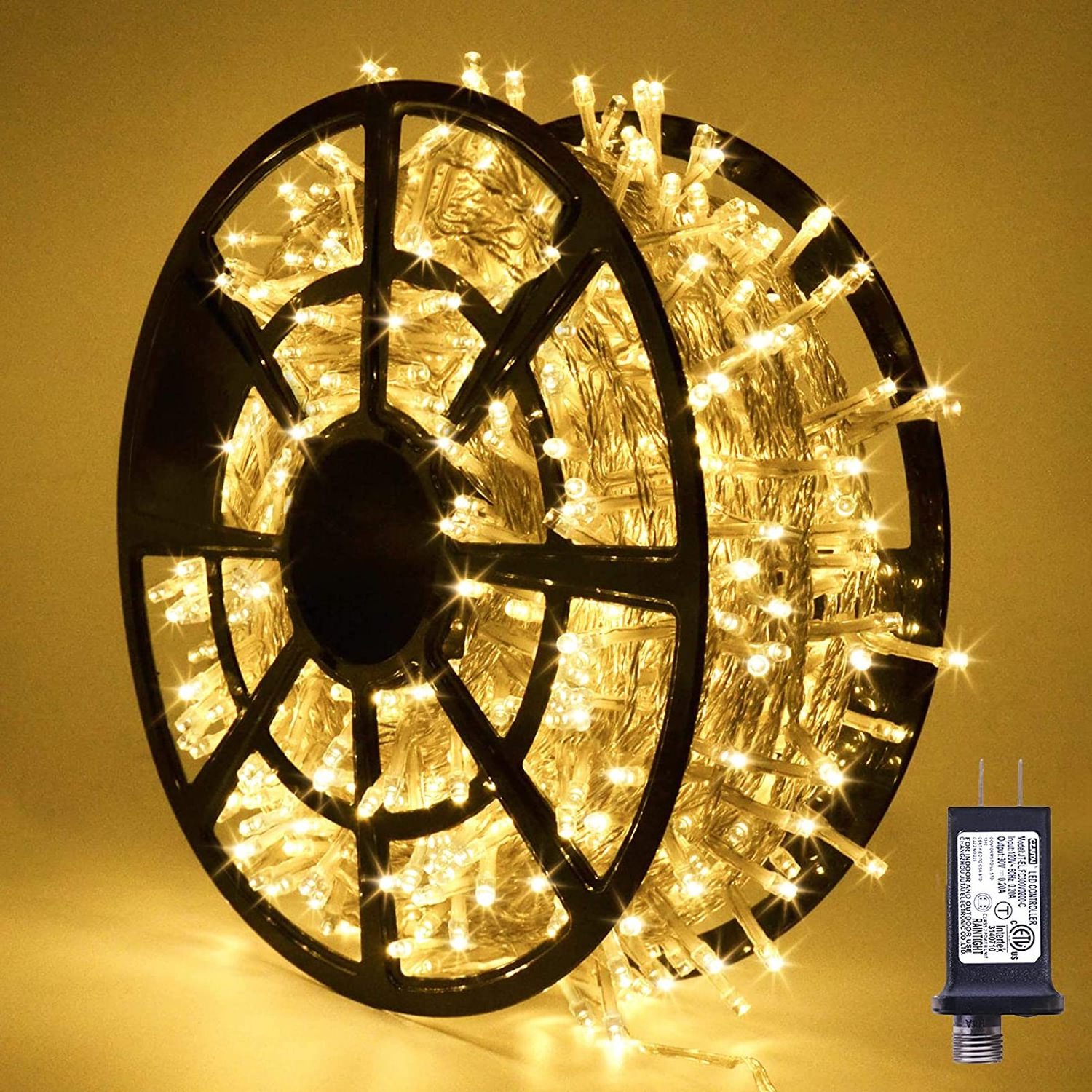 Christmas LED Light Outdoor  33FT 200 Lights Fairy String Light Plug Remote Control Waterproof Halloween Party Camping