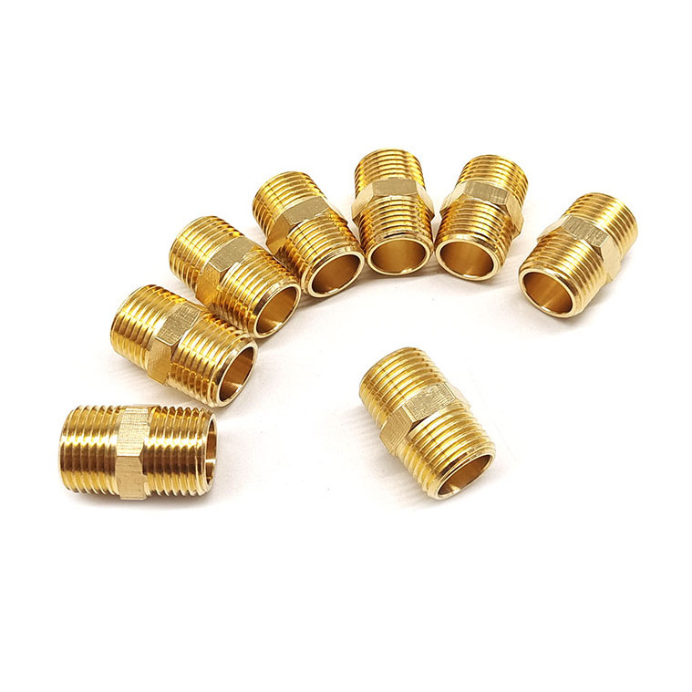 Universal nipple connection 1/4 NPT male brass thread fittings