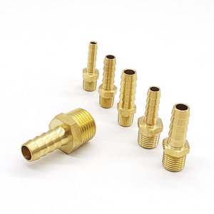 10mm with 1/4" male thread Brass hose barb connector