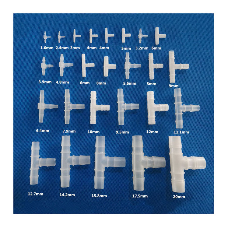 PP Polypropylene Equal Barb T Tee 1/4