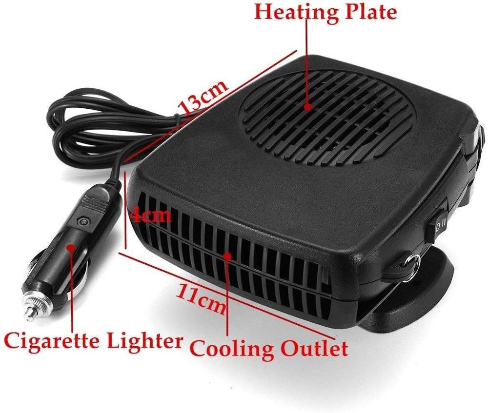 Portable Car 2 in 1 Fun & Heater Fan Vehicle Electronic Air Heater 12V 200W Car Windshield Heater Defogger Demister Defroster