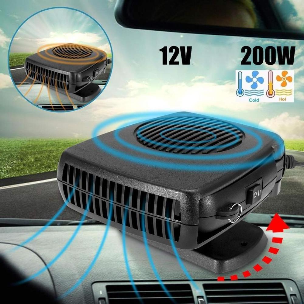 Portable Car 2 in 1 Fun & Heater Fan Vehicle Electronic Air Heater 12V 200W Car Windshield Heater Defogger Demister Defroster