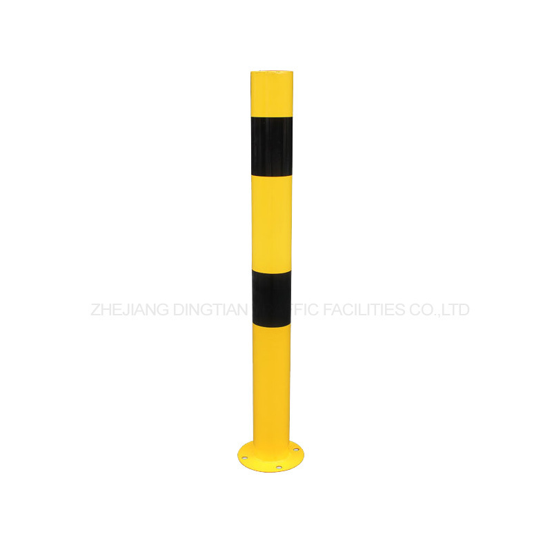 fixed 76xL100 1.5mm 3.2kg bollard stainless steel Steel Yellow Safety Barrier Fixed Steel Pour in Place Bollard For Underground