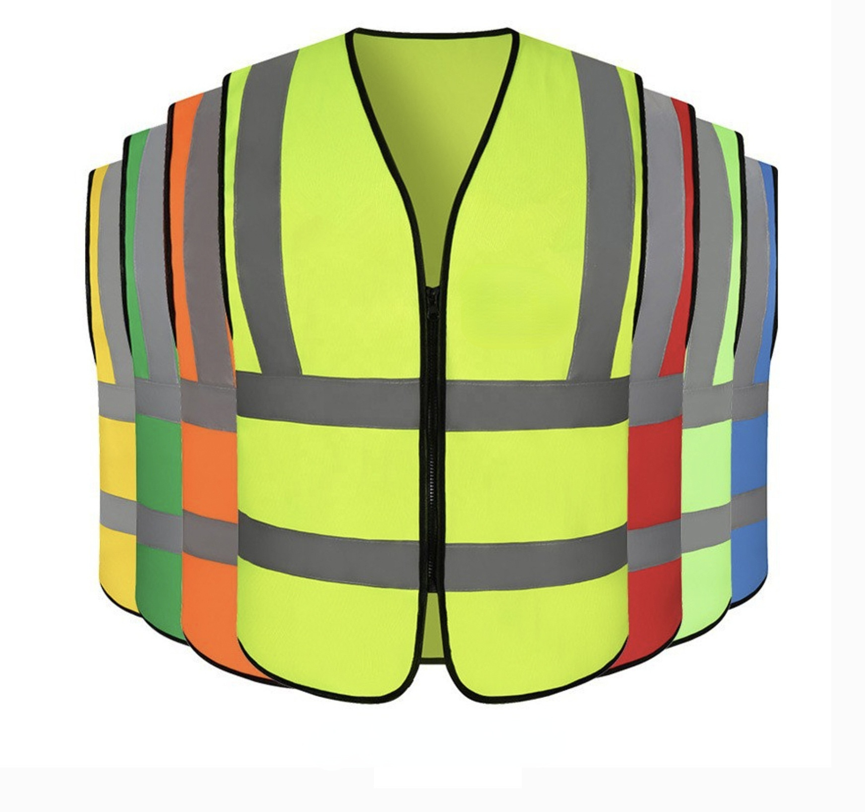 High Visibility Safety Vest for Men Women Construction Vest with Reflective Strips and Zipper Front Neon Blue X-Large