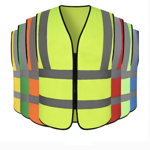 High Visibility Safety Vest for Men Women Construction Vest with Reflective Strips and Zipper Front Neon Blue X-Large