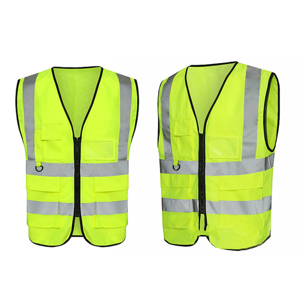 High Visibility Safety Vest for Men Women Construction Vest with Reflective Strips and Zipper Front Neon Blue X-Large