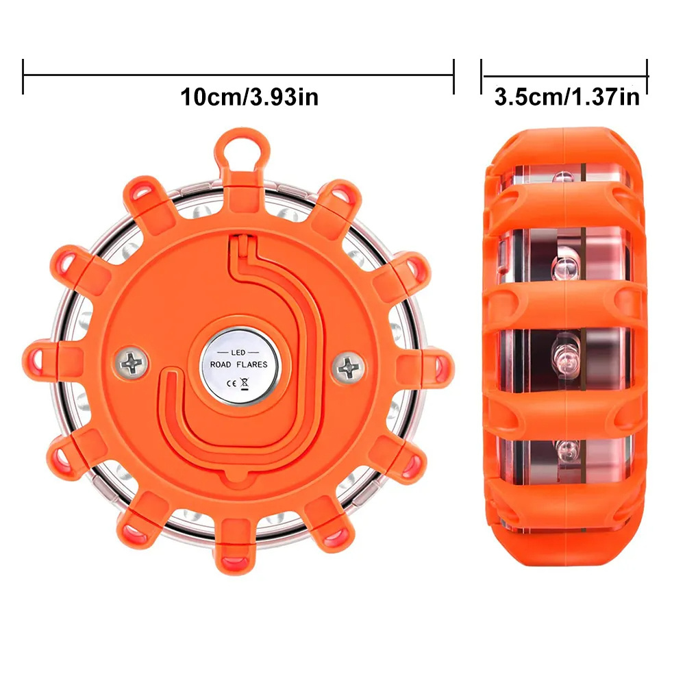 Led Road Flares Emergency Lights Roadside Disc Beacon traffic Warning Flashing Safety light Flare  with Magnetic Base Hook