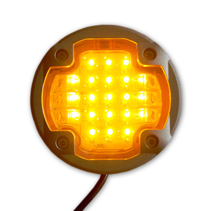 Round LED Light DC24V Aluminum Tunnel Guidance Road Marker Light Waterproof Led Road Studs Wired