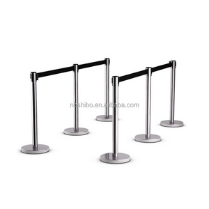 Guardrail warn column belt with stainless steel barrier rope flannel sling columns pole fences stands telescopic column barrier