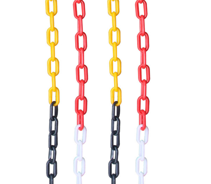 Traffic Roadway Warning Safety Plastic Chain Links in 10mm Diameter 10 meters Long Chain for Crowd Control, Halloween Chains