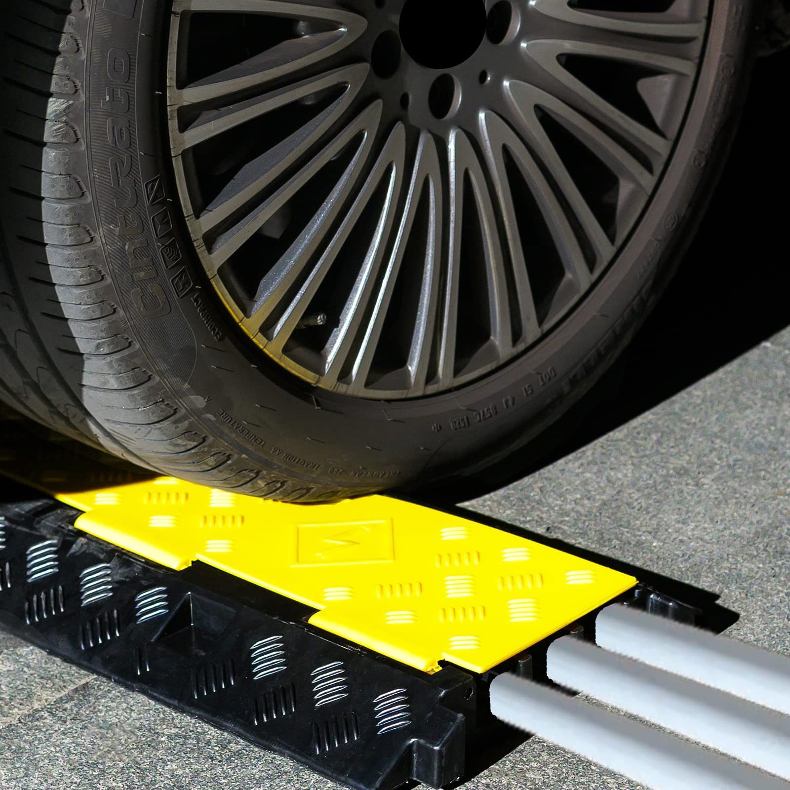 Belt Cable Cover Plate Kerb Ramps, Lightweight Mobile Speed Bump Curbs Threshold Deceleration Ramps Ramped Package Hump