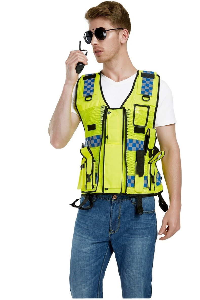 Reflective Vest Safety jackeet with High Visibility Reflective Strips Vest Reflective Breathable Cloth Safety Protective for man