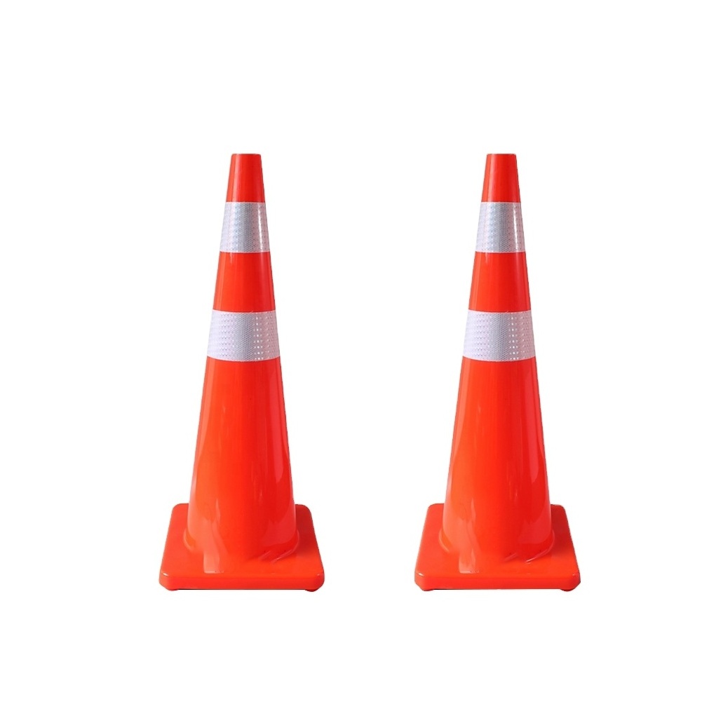 Safety Cones High Visibility PVC Orange Traffic Cones with Heavy-Duty Base and Used for Traffic Road Control