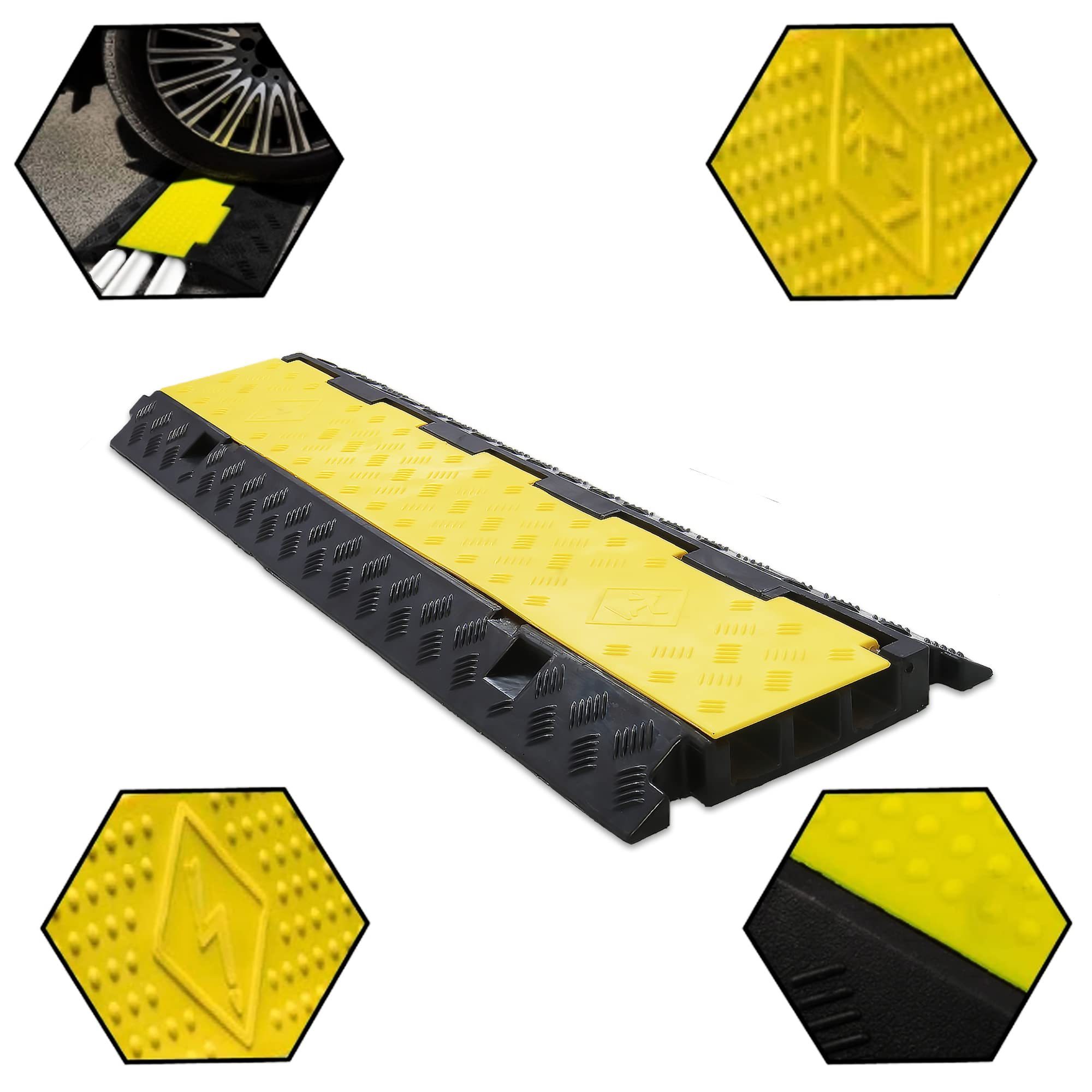 Belt Cable Cover Plate Kerb Ramps, Lightweight Mobile Speed Bump Curbs Threshold Deceleration Ramps Ramped Package Hump