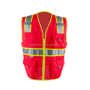 New Fluorescent Color High Visibility Workwear Vests Safety Products Colorful Polyester Work Safety Reflective Vests