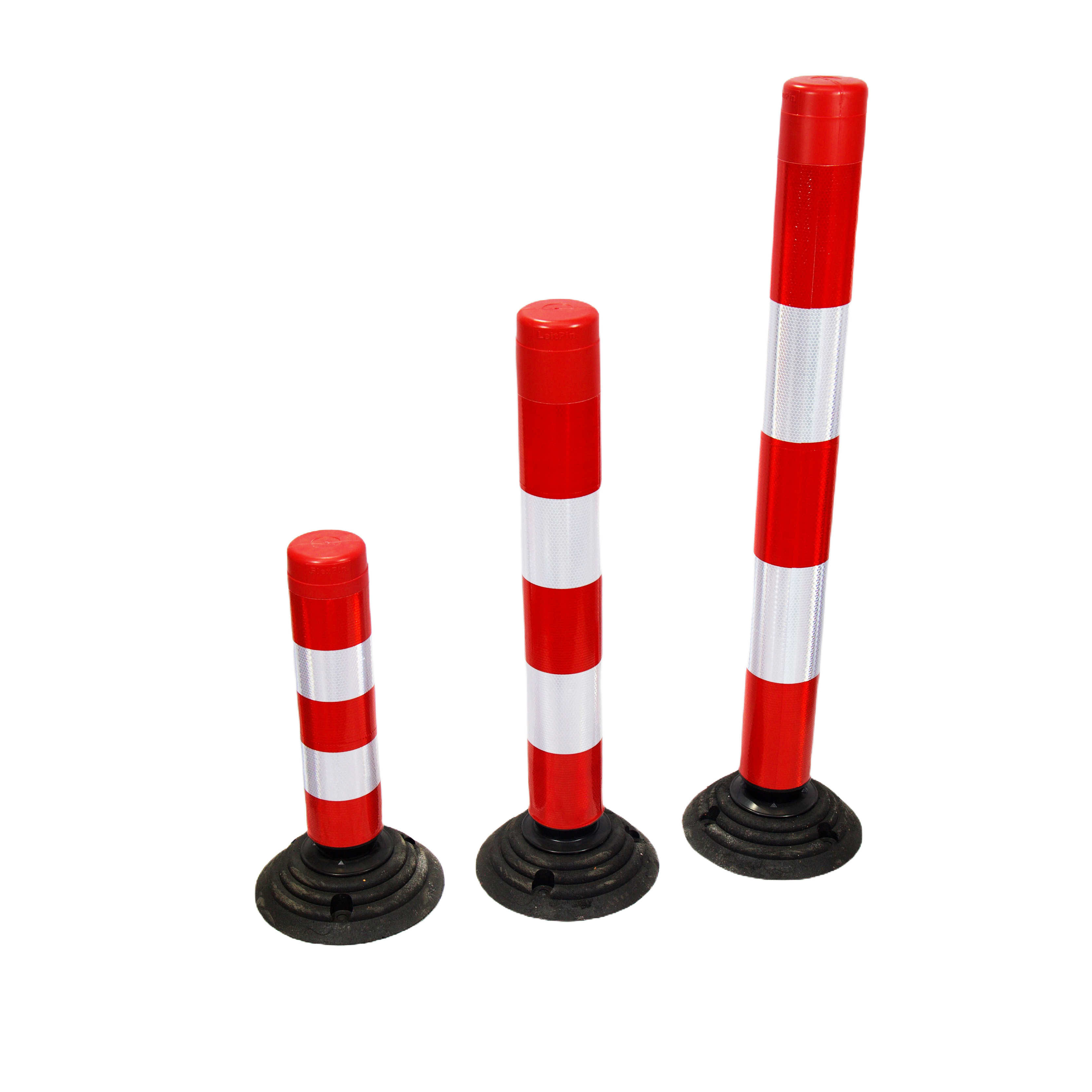 Bouncing Reflective Traffic Bollard Collapsible 100cm Easy to Separate Roads and Cycle Lanes