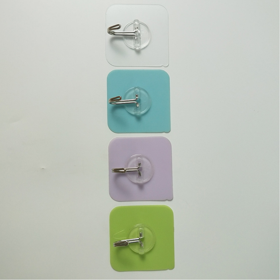 Adhesive Wall Hooks Bathroom Kitchen  Heavy Duty  Nail Free Sticky Hangers with Stainless Hooks Utility Towel Bath Ceiling Hooks