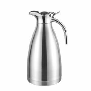 Modern Design 2L Thermal Carafe Double Walled Vacuum Insulated Coffee Pot Press Button Top 304 Stainless Steel kettle