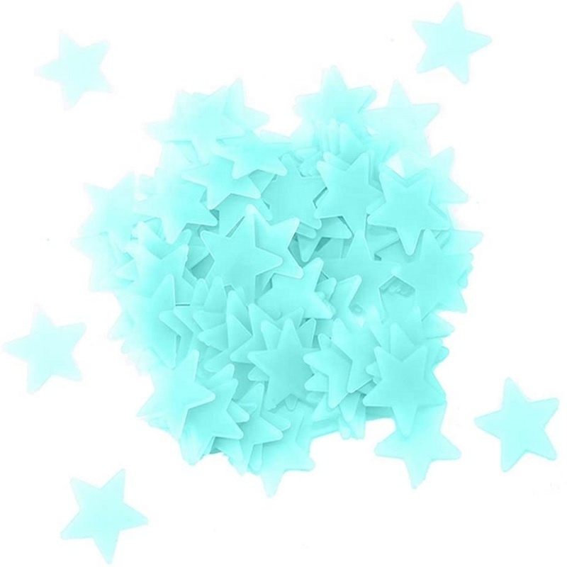 100 Pcs Stars Glow Wall Sticker Luminous Plastic Applique Home Bedroom Ceiling Decoration Gift