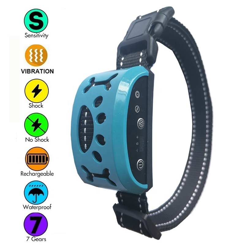 Rechargeable No Shock humane anti Bark training Collar for dogs No Harm Deterrent Vibrating Control Collar