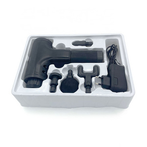 EU plug 7.4V Deep Tissue Massage Gun Handheld Percussion Muscle Massager  6 Speeds & 4 Heads