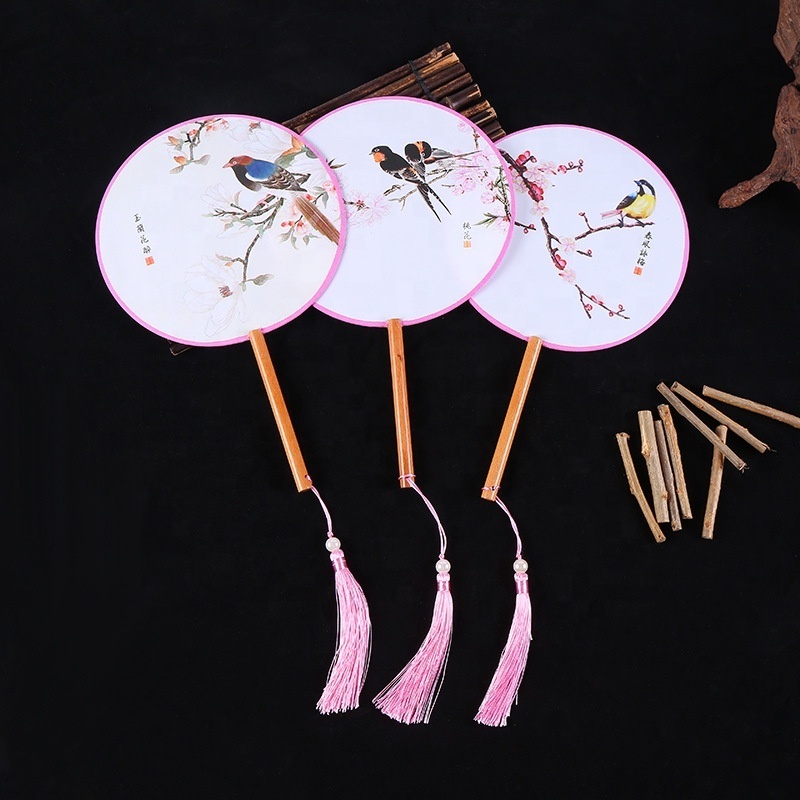 Chinese Traditional Ancient Translucent Silk Round Hand Held Fan