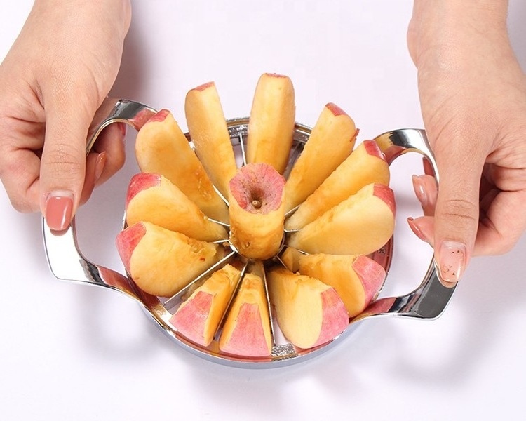 304 Stainless Steel 12 Blades Food Grade Extra Large Heavy Duty Apple Cutter Divider Slicer and Corer  up to 4 Inch Apples