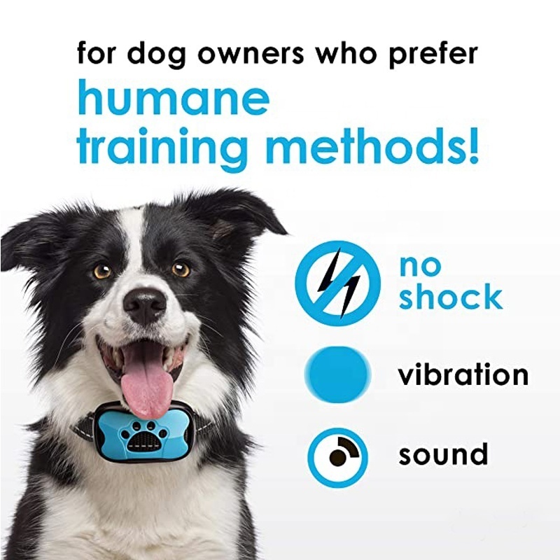 Rechargeable No Shock humane anti Bark training Collar for dogs No Harm Deterrent Vibrating Control Collar