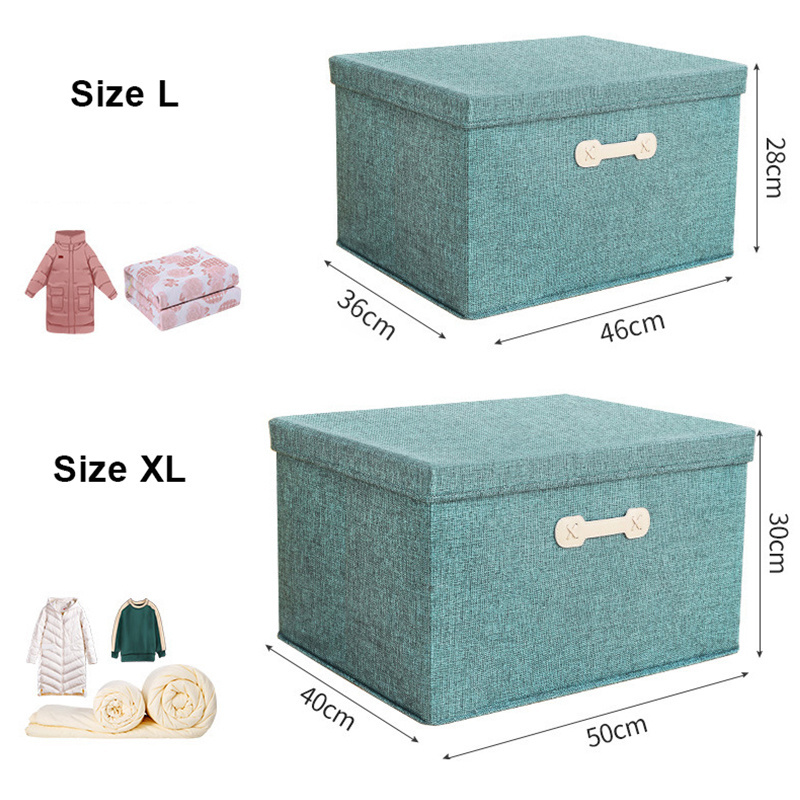 Large Foldable Fabric Wardrobe Cloth Storage container Boxes with Lids Great for Organizers Bedroom Closet Living Room